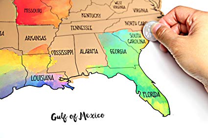 425x283 Watercolor United States Of America Scratch Off Map - United States Watercolor