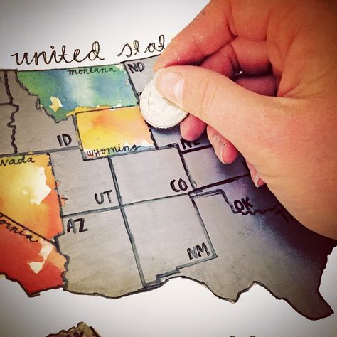 474x474 Scratch Off Usa Map United States Of America Usa Us Watercolor Art - United States Watercolor Scratch Map