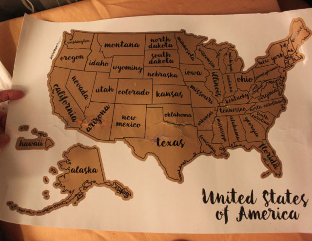 640x495 Scratch Your Travels Watercolor Art Map United States Of America - United States Watercolor Scratch Map