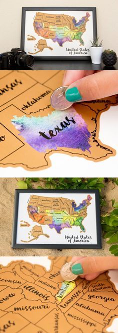 236x664 Scratch Your Travels With This Gorgeous Original Watercolor Usa - United States Watercolor Scratch Map