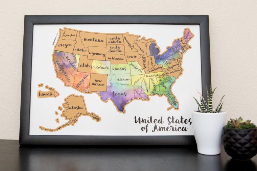 900x600 United States Of America Us Watercolor Art - United States Watercolor Scratch Map