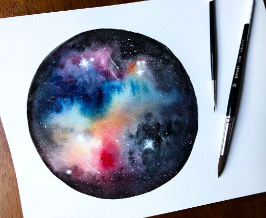 523x428 Painting The Universe A Watercolor Workshop The Lemon Collective - Universe Watercolor