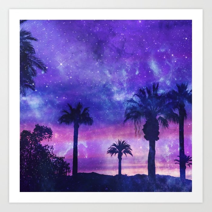 700x700 Palm Beach Galaxy Universe Watercolor Art Print By Art4u Society6 - Universe Watercolor