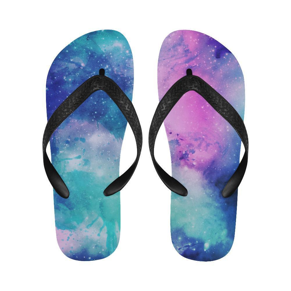 1000x1000 Vibrant Watercolor Universe Flip Flops For Men And Women - Universe Watercolor