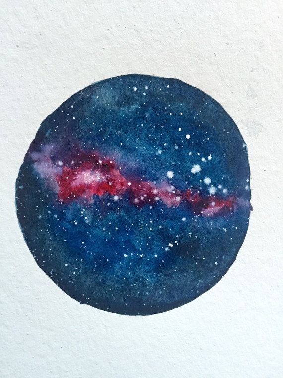 570x760 Tiny Universe Watercolor Painting By Homesweetpaperie On Etsy - Universe Watercolor