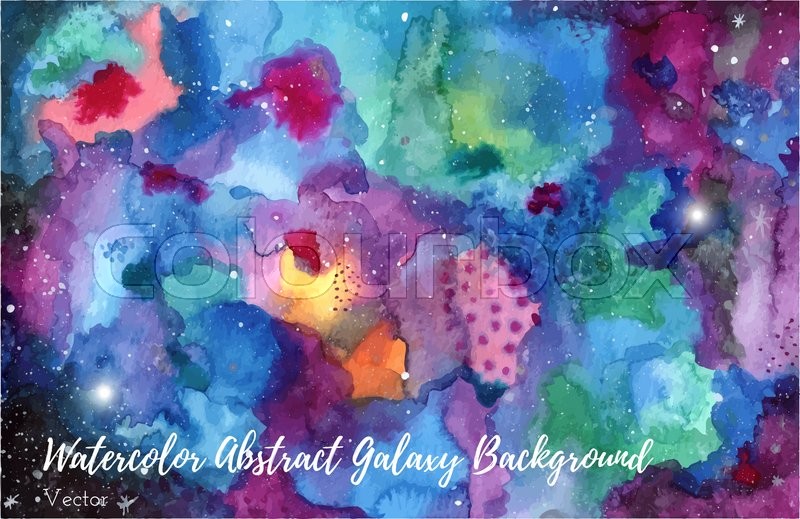 800x519 Hand Painted Watercolor Abstract Universe Or Night Sky With Stars - Universe Watercolor