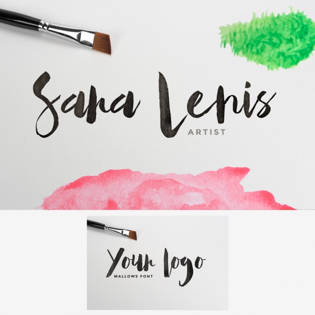 626x626 Watercolor Stained Logo Mock Up Psd File Free Download - Up Watercolor