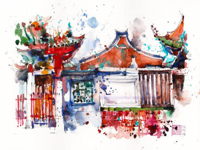 400x299 Paul Wang Urban Sketching Watercolor Drawing From The Heart - Urban Watercolor