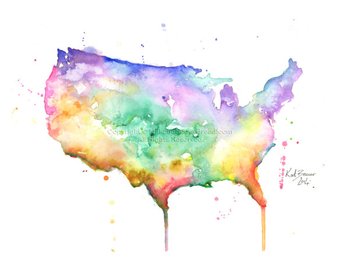 Usa Watercolor at PaintingValley.com | Explore collection of Usa Watercolor