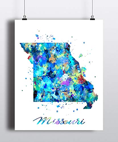 415x500 Missouri Home Map Art Print, Usa States Map - Usa Watercolor