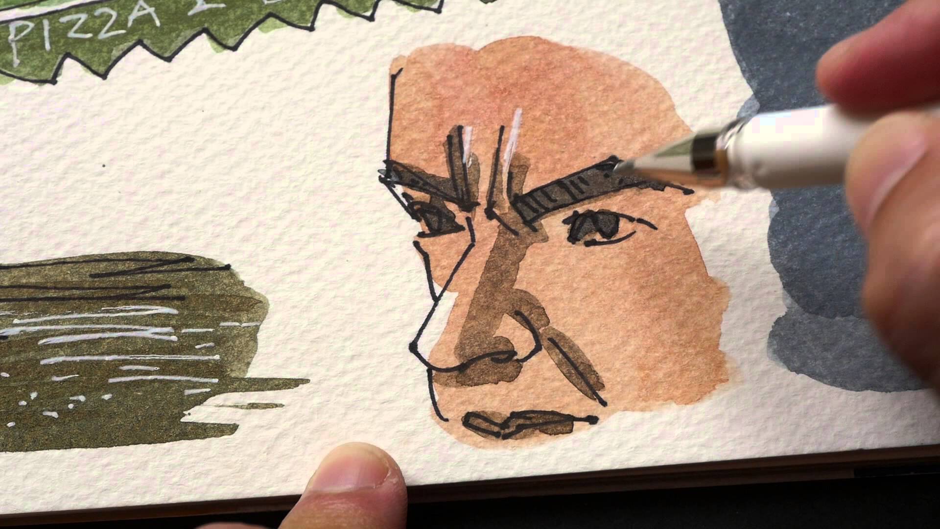 1920x1080 Using White Gel Pens With Watercolour Sketches - Using White In Watercolor