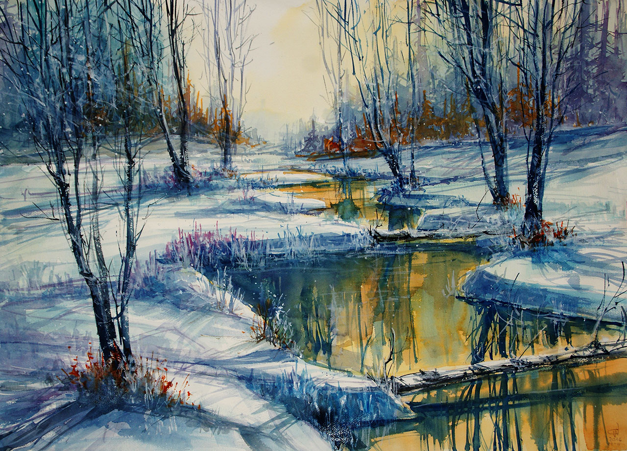 1280x921 Winter Using Chinese White Brushpark Watercolors - Using White In Watercolor