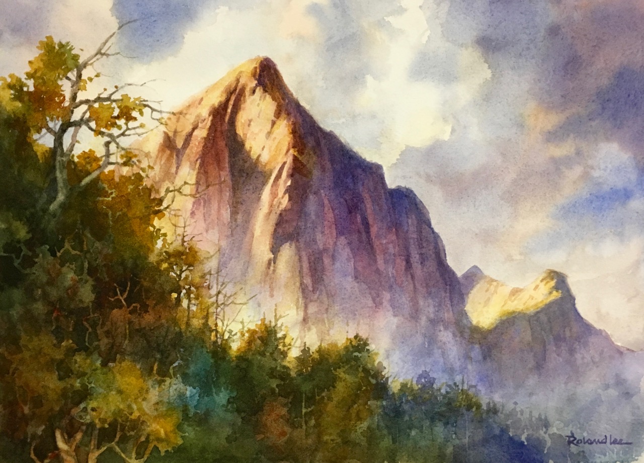 1280x921 Misty Morning Zion Roland Lee - Utah Watercolor