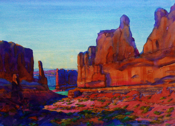 600x432 Watercolor Carl Dalio Cruising The River Of Living Color - Utah Watercolor