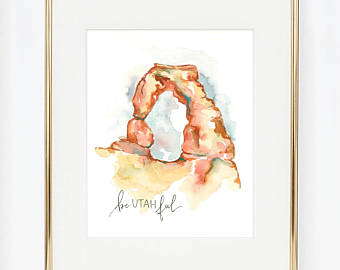 340x270 By Sweetnsandy On Etsy - Utah Watercolor