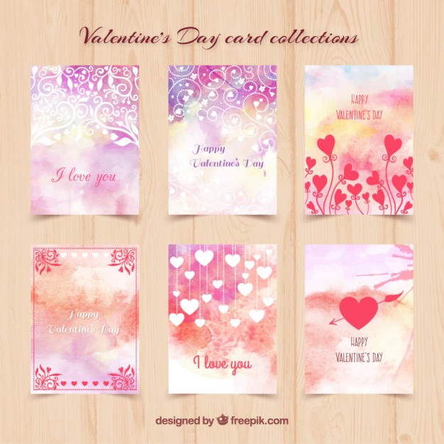 626x626 Watercolor Valentine Day Cards Vector Free Download - Valentines Day Watercolor