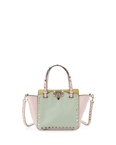 456x570 Valentino Rockstud Mini Tote Bag, Watercolor Multi - Valentino Watercolor