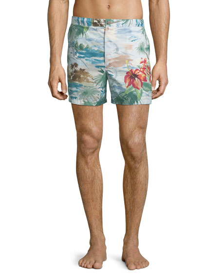 456x570 Valentino Watercolor Tropical Print Swim Shorts - Valentino Watercolor