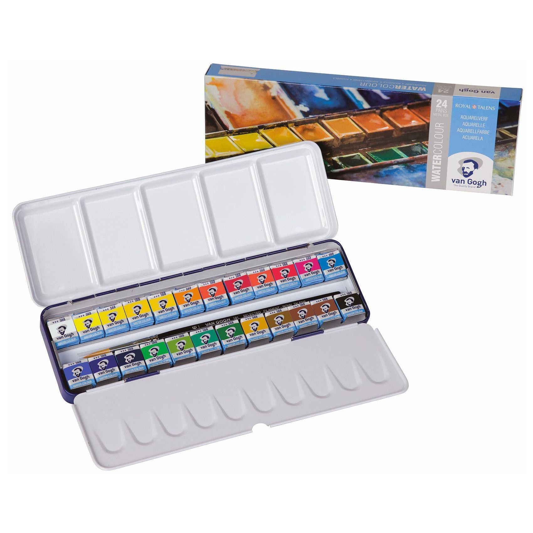 1700x1700 Van Gogh Water Colour Set Metal 20m8624 24 Artists Pan Watercolour - Van Gogh Watercolor