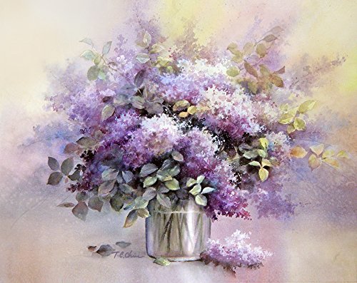 500x397 Lilac Flowers In A Vase Print Of Watercolor Painting - Vase Watercolor
