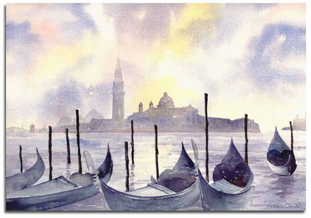 622x437 Prints Of Watercolour Paintings Of Venice By Watercolour Artist - Venice Watercolor