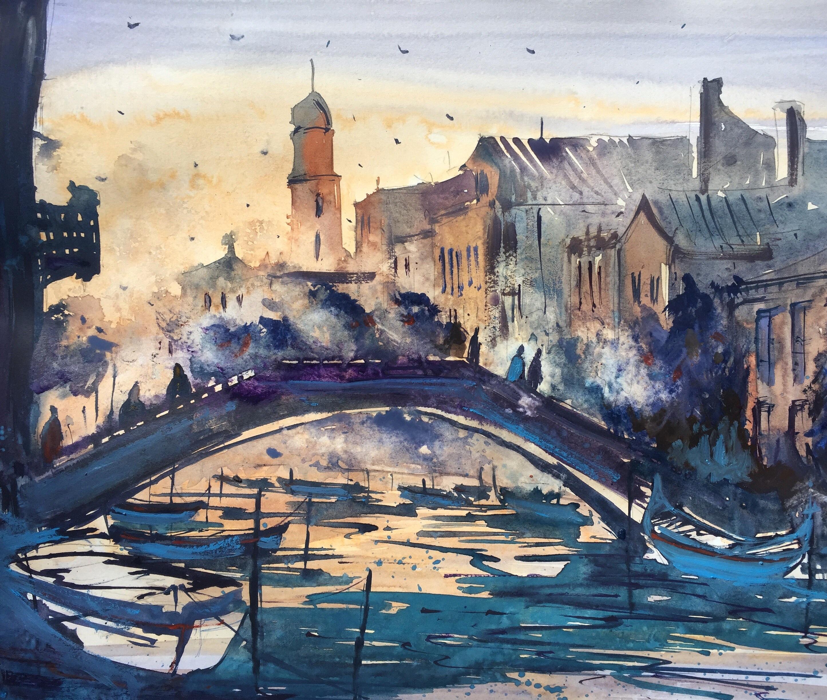 2890x2445 Venice. Watercolor. 40x30cm. Art - Venice Watercolor
