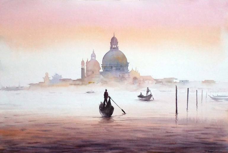 770x517 Winter Morning Venice - Venice Watercolor