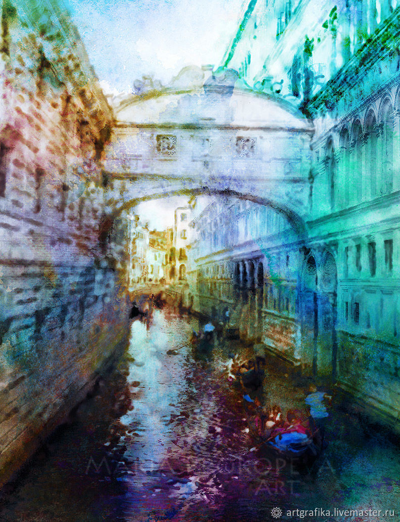 792x1035 Watercolor The Bridge Of Sighs In Venice Shop Online On - Venice Watercolor