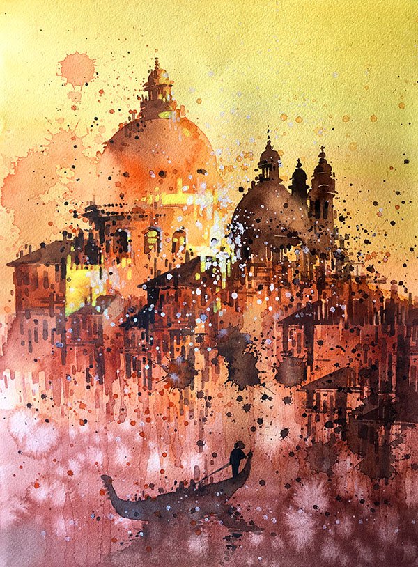 600x814 Grand Canal Of Venice Watercolour 38 X 28cm Original - Venice Watercolor