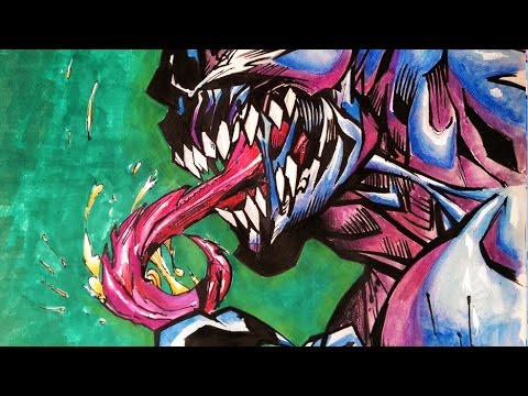 480x360 Quick Sketch Venom Spiderman - Venom Watercolor