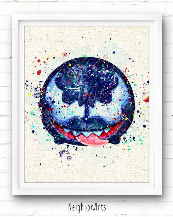 570x713 Venom Print Spiderman Print Tsum Tsum Marvel Superhero Etsy - Venom Watercolor