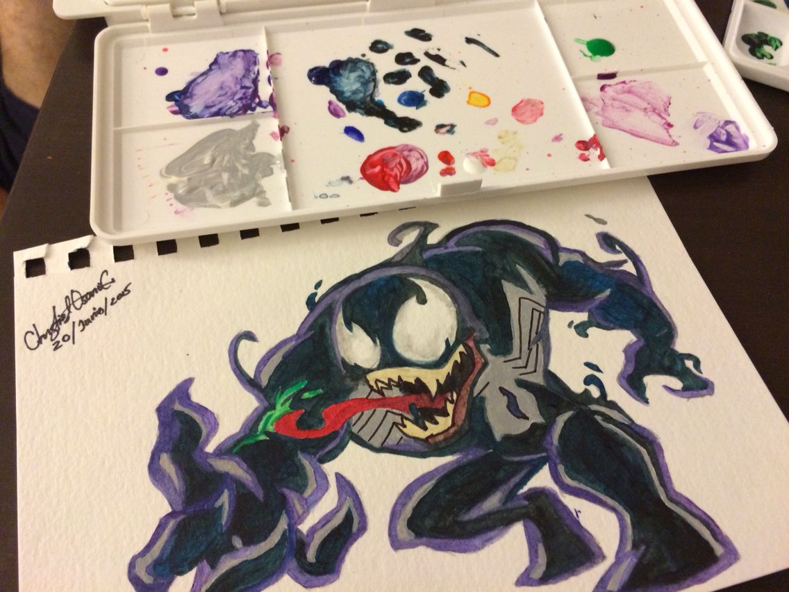1136x852 Venom Watercolor My Watercolor Amp Sketches Venom - Venom Watercolor