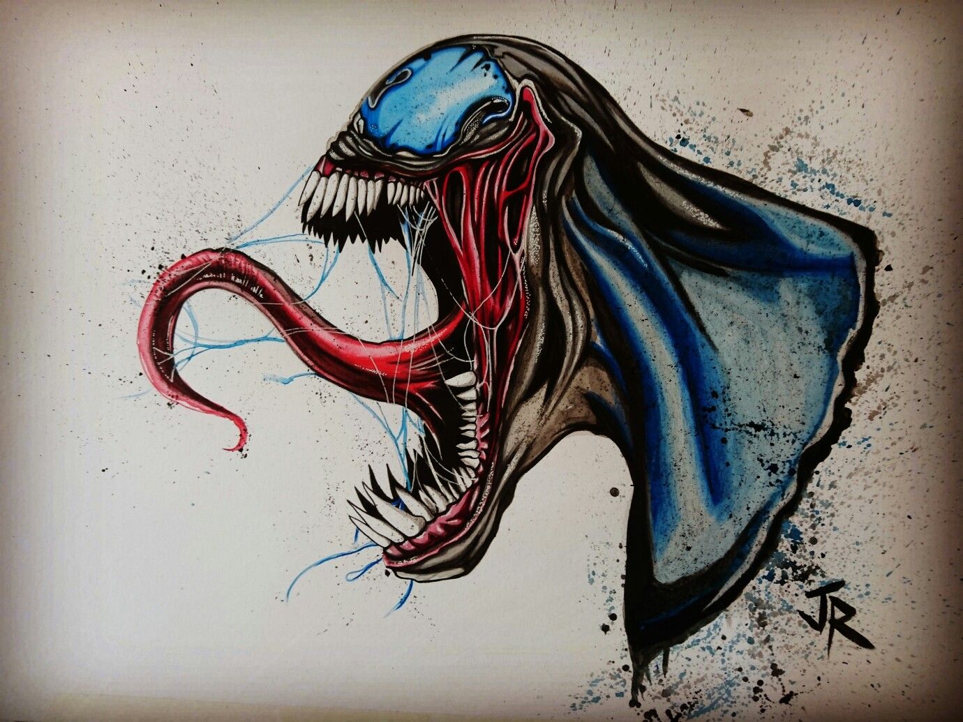 1380x1035 Venom Watercolor By Jr Portraits Jjkjkj Venom And - Venom Watercolor