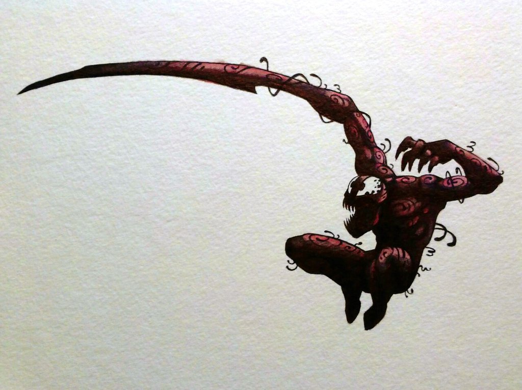 1024x765 Carnage Watercolor By Chainsawteddybear - Venom Watercolor