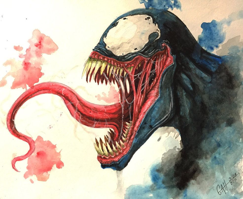 986x810 Venom By Wada10 Watercolor Venom, Marvel And Comic - Venom Watercolor