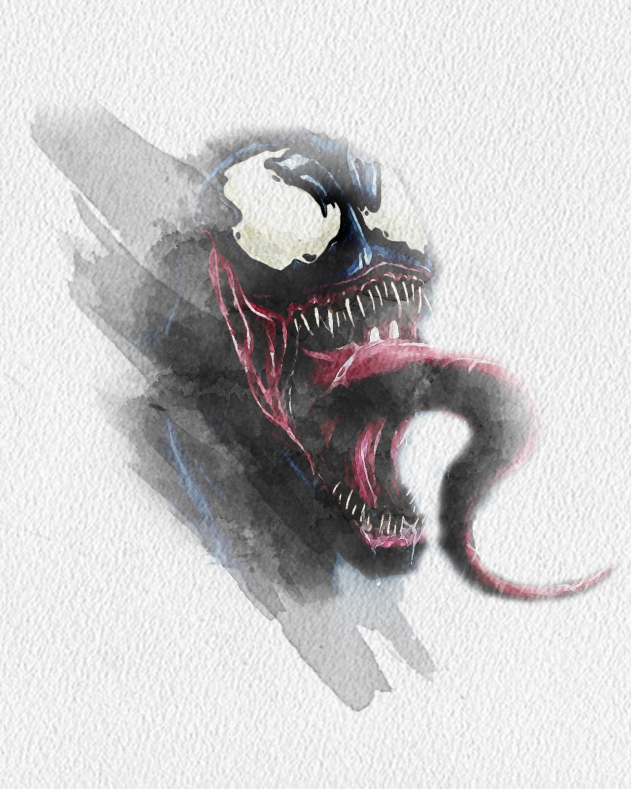 1280x1600 Rahalarts Venom Watercolor Portrait - Venom Watercolor
