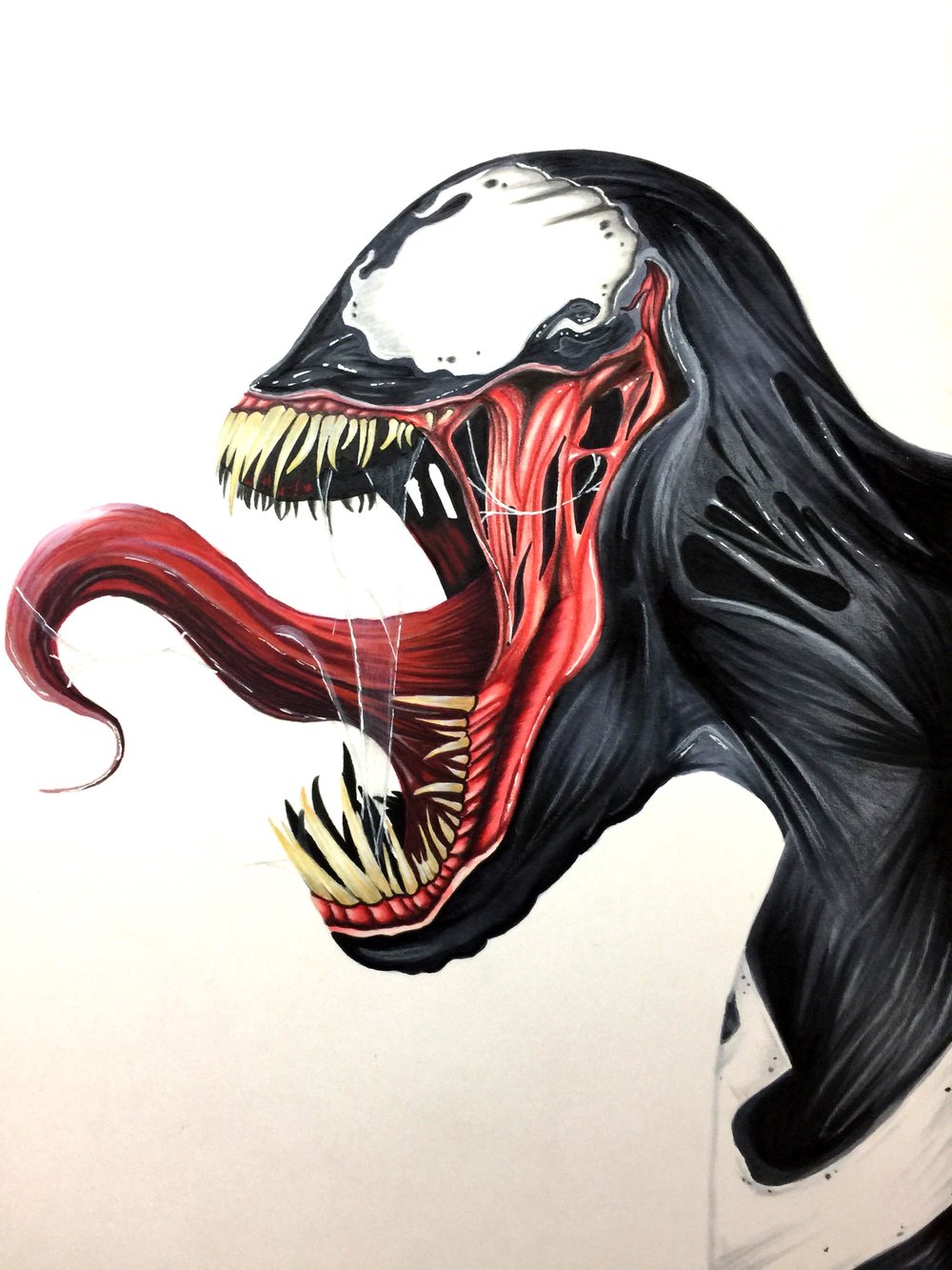 1000x1333 Colored Pencil, Marker Pen, Pastel, Watercolor And Mixed Media Art - Venom Watercolor