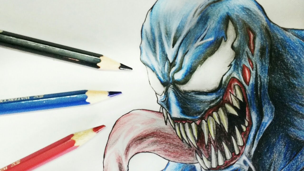 1280x720 How I Color With Cheap Pencils Venom - Venom Watercolor