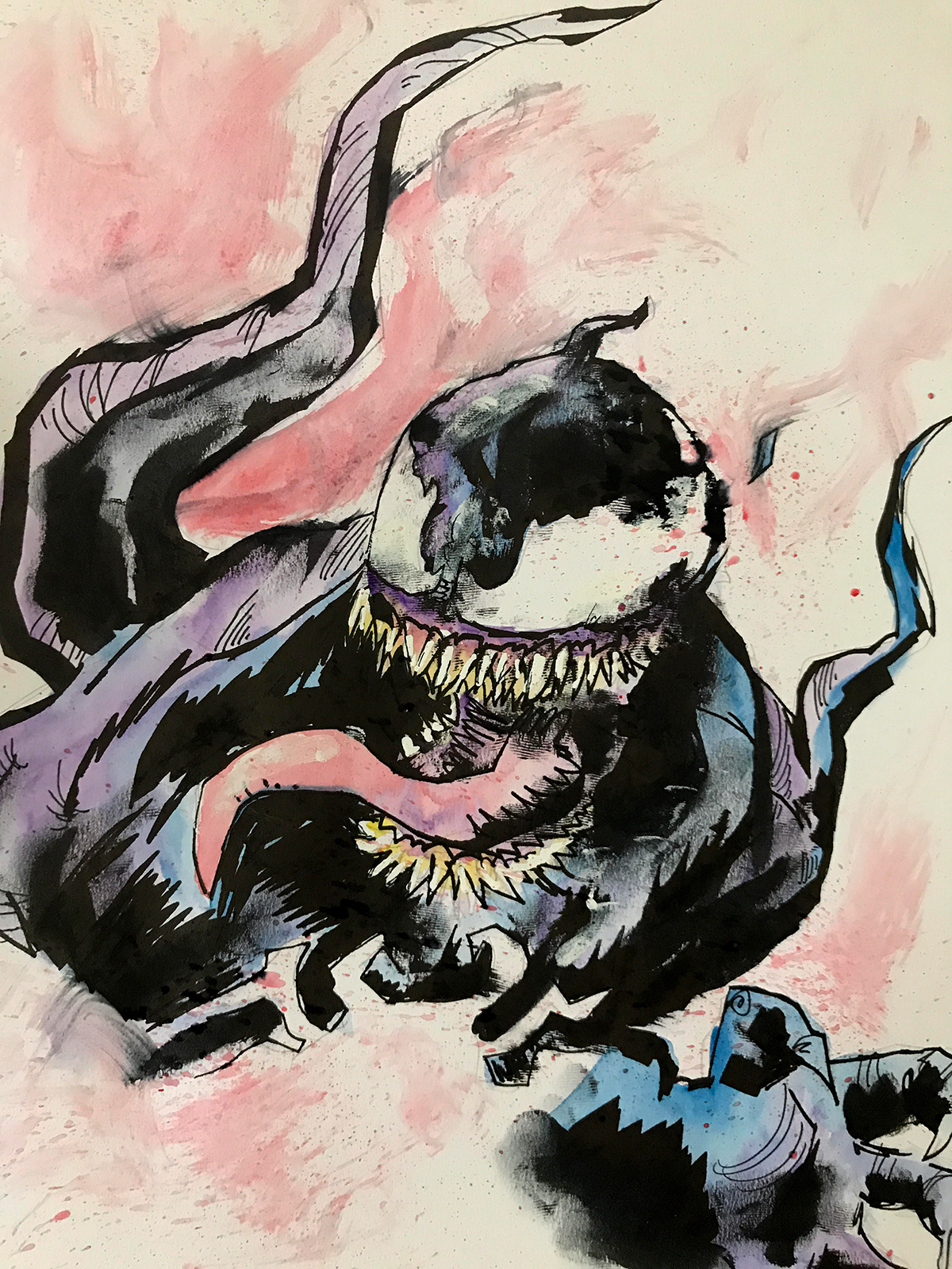 1200x1600 I Wanna Eat Your Brain! Doodlesquat - Venom Watercolor