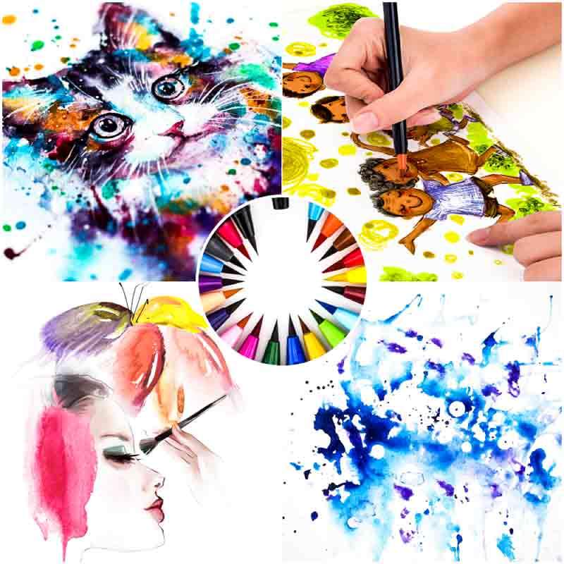 800x800 Vibrant Watercolor Brush Pen Set - Vibrant Watercolor