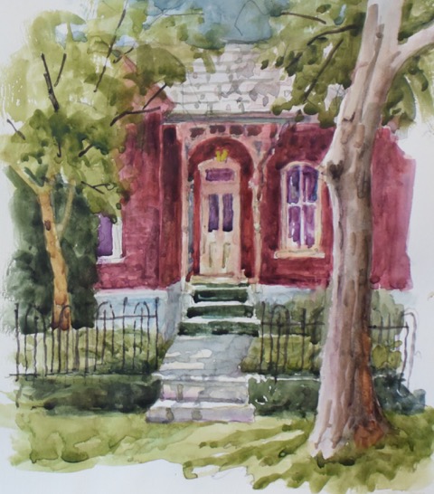 480x546 Old Brick Victorian Watercolor Painting Watercolor Tutorials - Victorian Watercolor