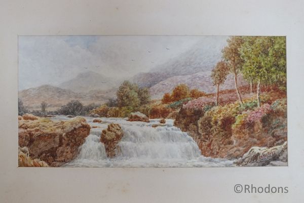 600x400 Victorian Watercolour Painting Of Falls Of Falloch Loch Lomond By - Victorian Watercolor