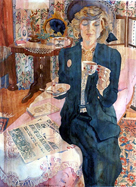 440x606 Victorian Lady, Giclee Print Of Watercolor Figurative - Victorian Watercolor