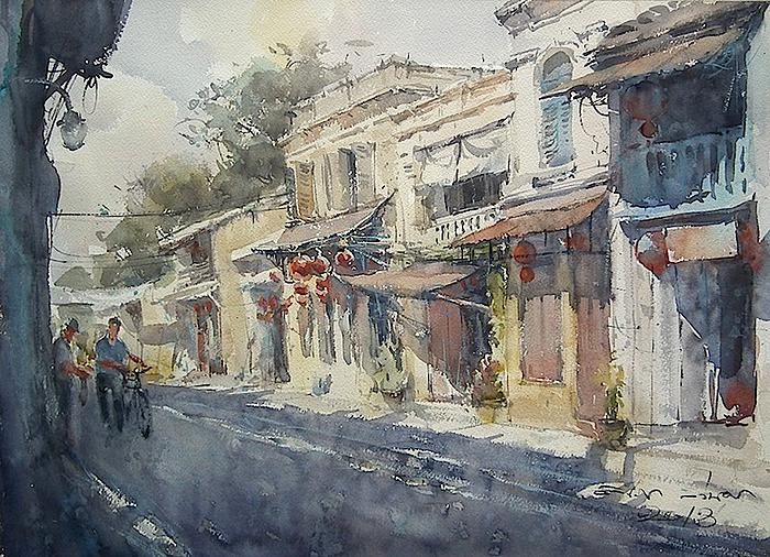 700x506 Hoi An, Vietnam (Watercolor, 36x50 Cm) Direk Kingnok - Vietnam Watercolor