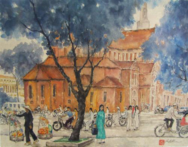 625x489 Modern Asian Paintings By Le Thua Tien Vietnam Artist - Vietnam Watercolor