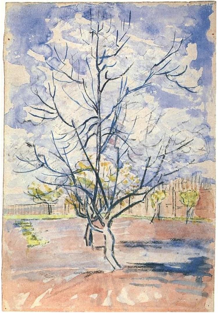 750x1076 Vincent Van Gogh Watercolor, Charcoal, Watercolour Arles April - Vincent Van Gogh Watercolor