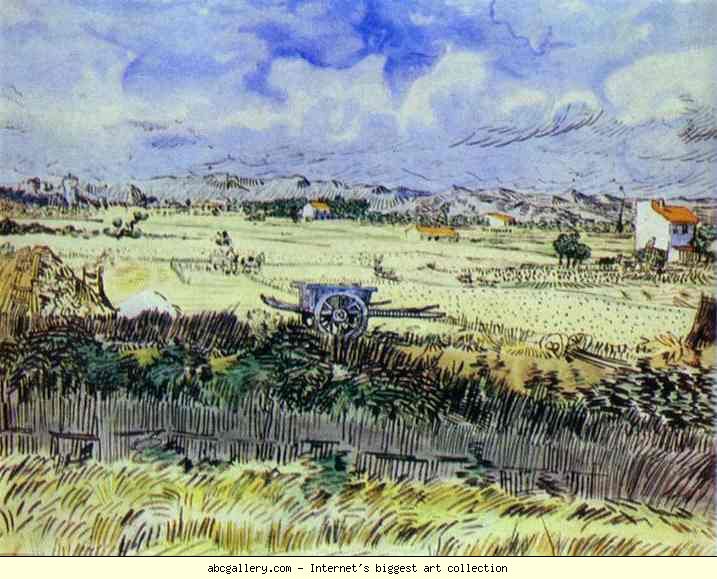 717x579 Vincent Van Gogh. Blue Cart. - Vincent Van Gogh Watercolor