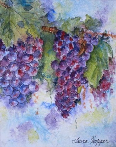 394x500 226, Watercolor Vineyard With Laura Hopper - Vineyard Watercolor
