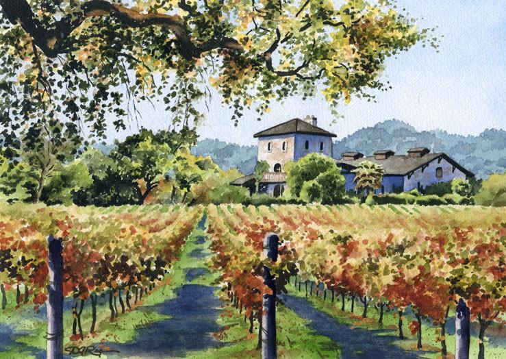 739x524 Vineyard Home - Vineyard Watercolor