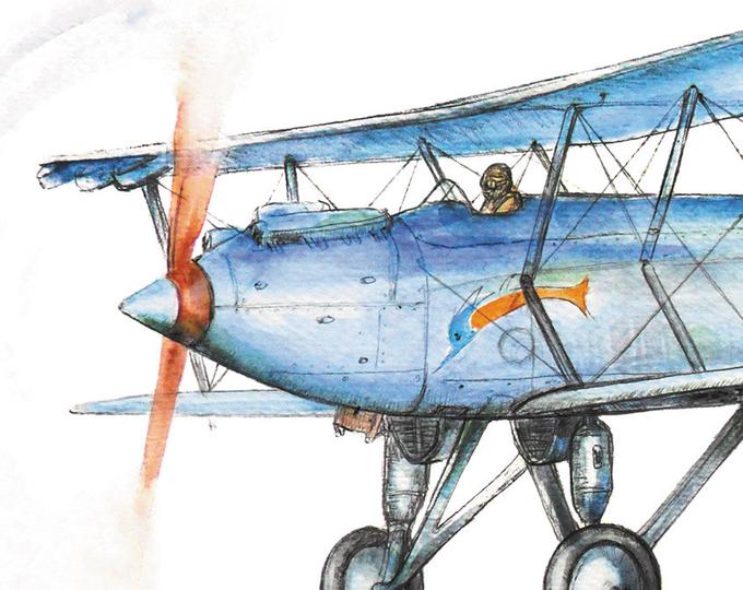 Vintage Airplane Watercolor At Paintingvalley Com Explore